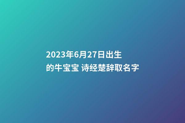 2023年6月27日出生的牛宝宝 诗经楚辞取名字